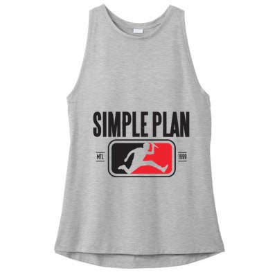 Simple Plan Style Logo Raglan Ladies PosiCharge Tri-Blend Wicking Tank