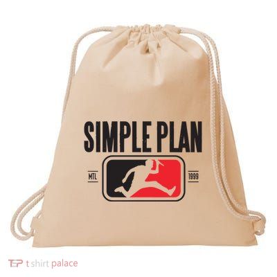 Simple Plan Style Logo Raglan Drawstring Bag