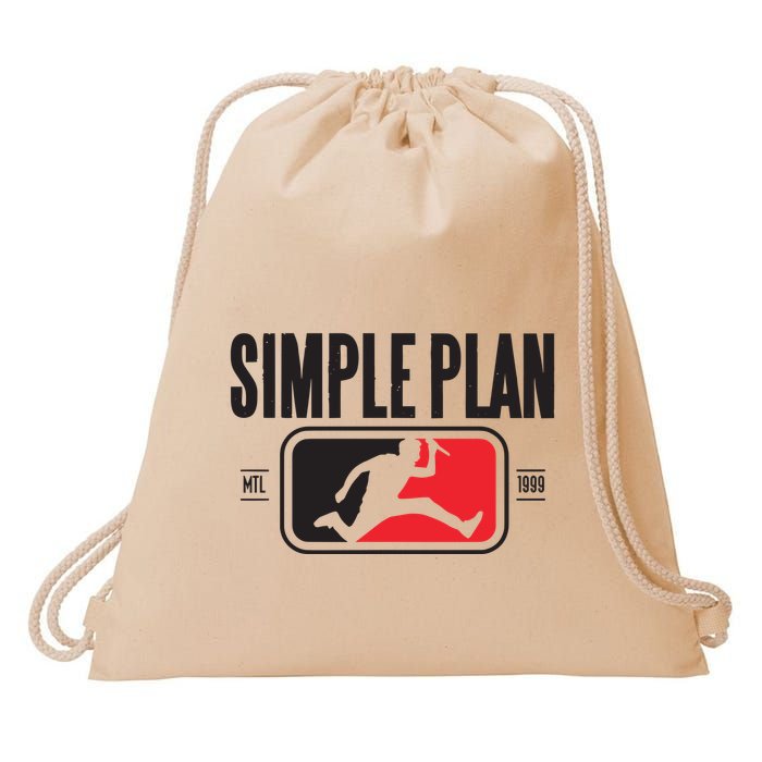 Simple Plan Style Logo Raglan Drawstring Bag