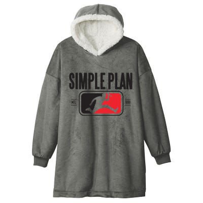 Simple Plan Style Logo Raglan Hooded Wearable Blanket