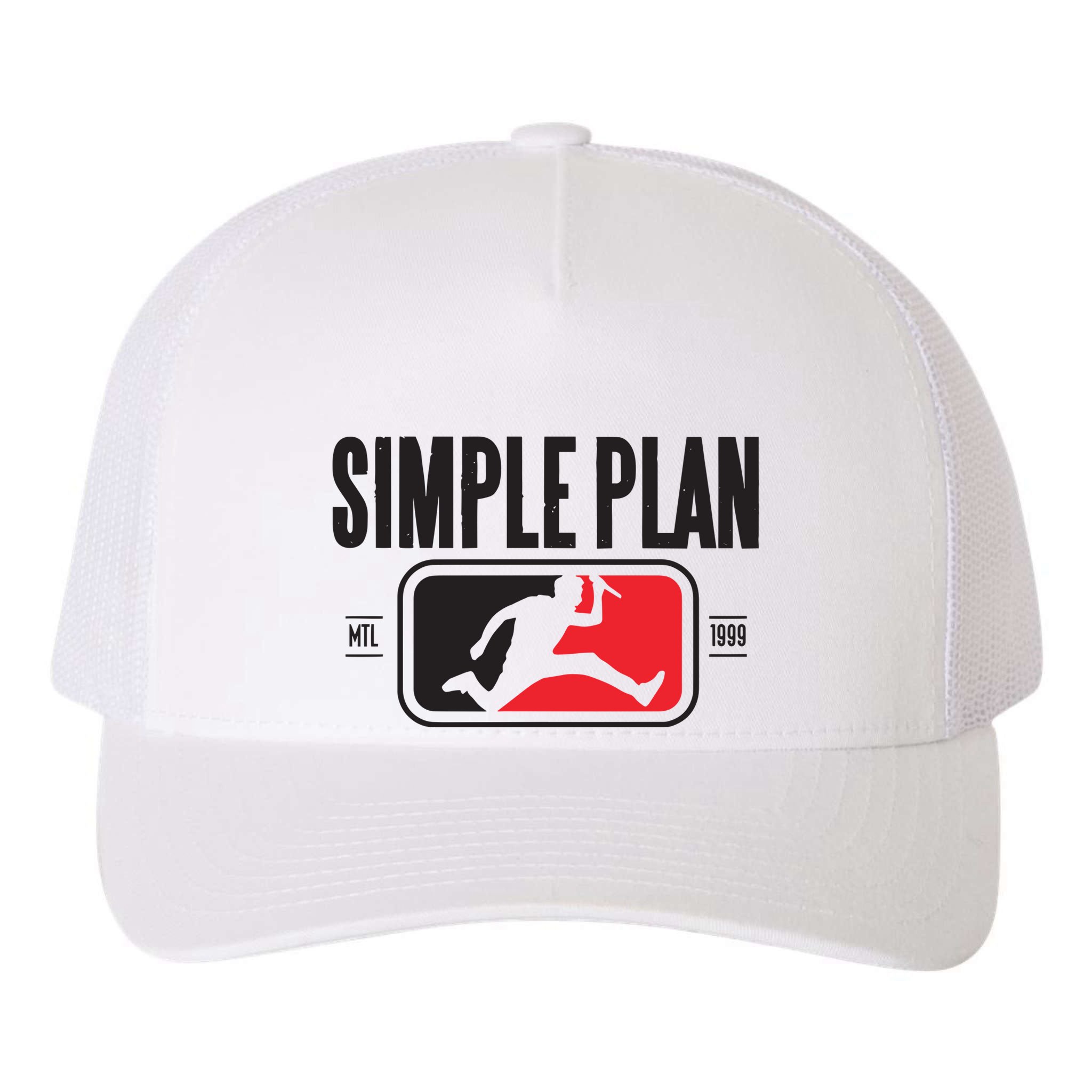 Simple Plan Style Logo Raglan Yupoong Adult 5-Panel Trucker Hat