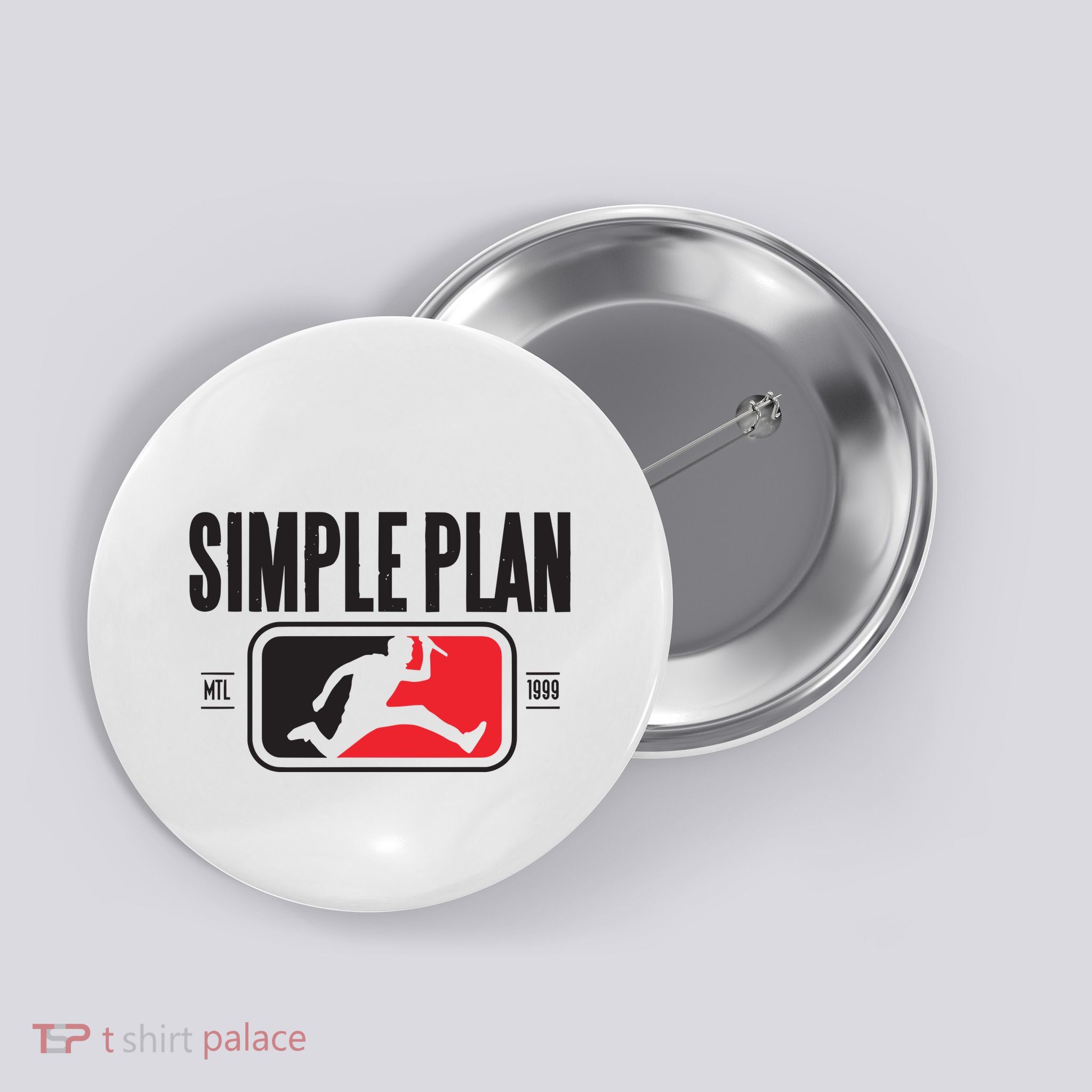 Simple Plan Style Logo Raglan Button