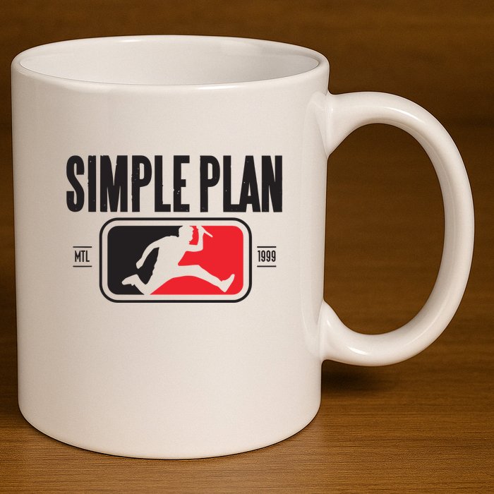 Simple Plan Style Logo Raglan 11oz C Handle Ceramic Mug