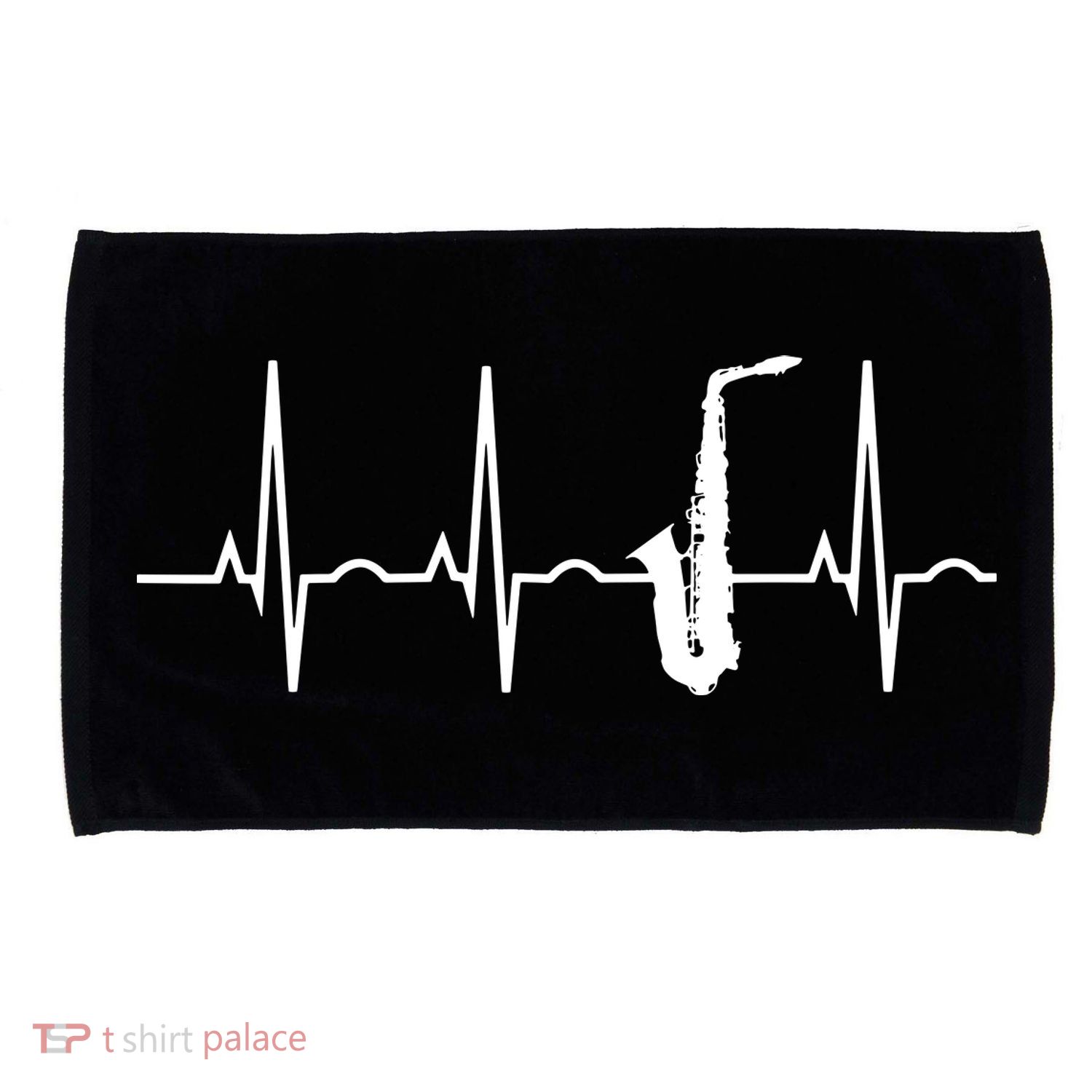 Saxophone Player Shirts Saxophone Heartbeat Microfiber Hand Towel