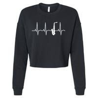 Saxophone Player Shirts Saxophone Heartbeat Cropped Pullover Crew