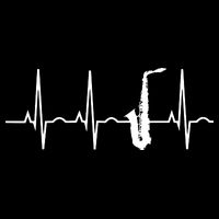 Saxophone Player Shirts Saxophone Heartbeat Cropped Pullover Crew