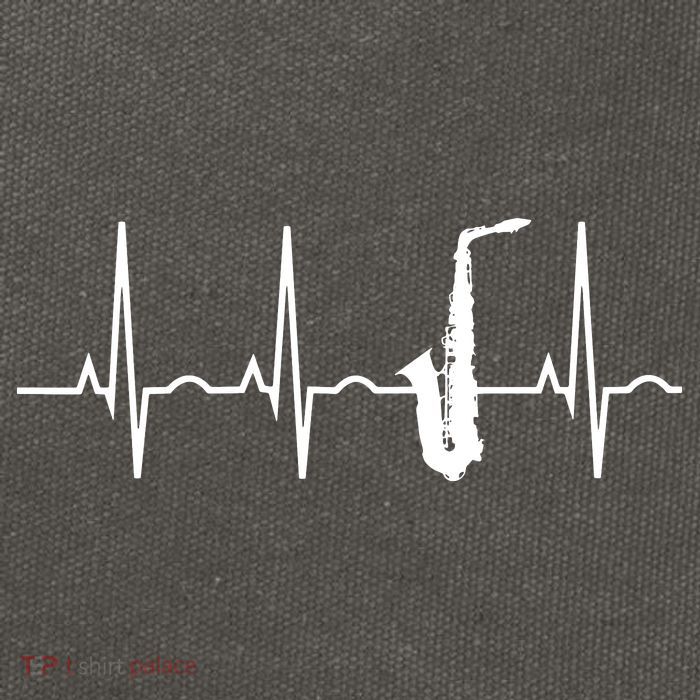 Saxophone Player Shirts Saxophone Heartbeat Cotton Canvas Backpack
