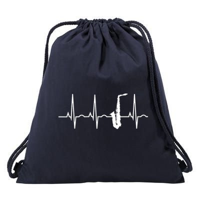 Saxophone Player Shirts Saxophone Heartbeat Drawstring Bag