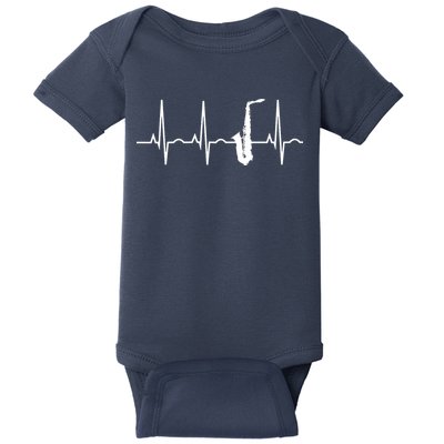 Saxophone Player Shirts Saxophone Heartbeat Baby Bodysuit