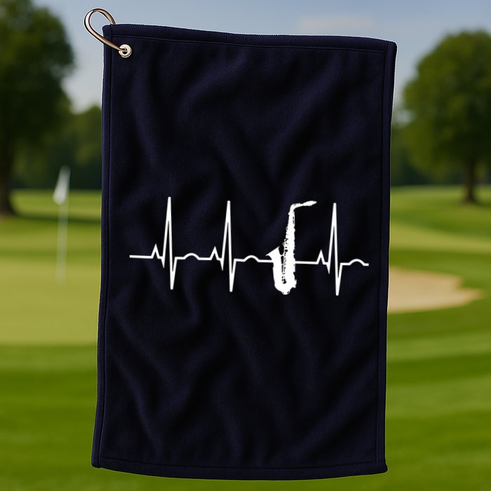 Saxophone Player Shirts Saxophone Heartbeat Golf Towel
