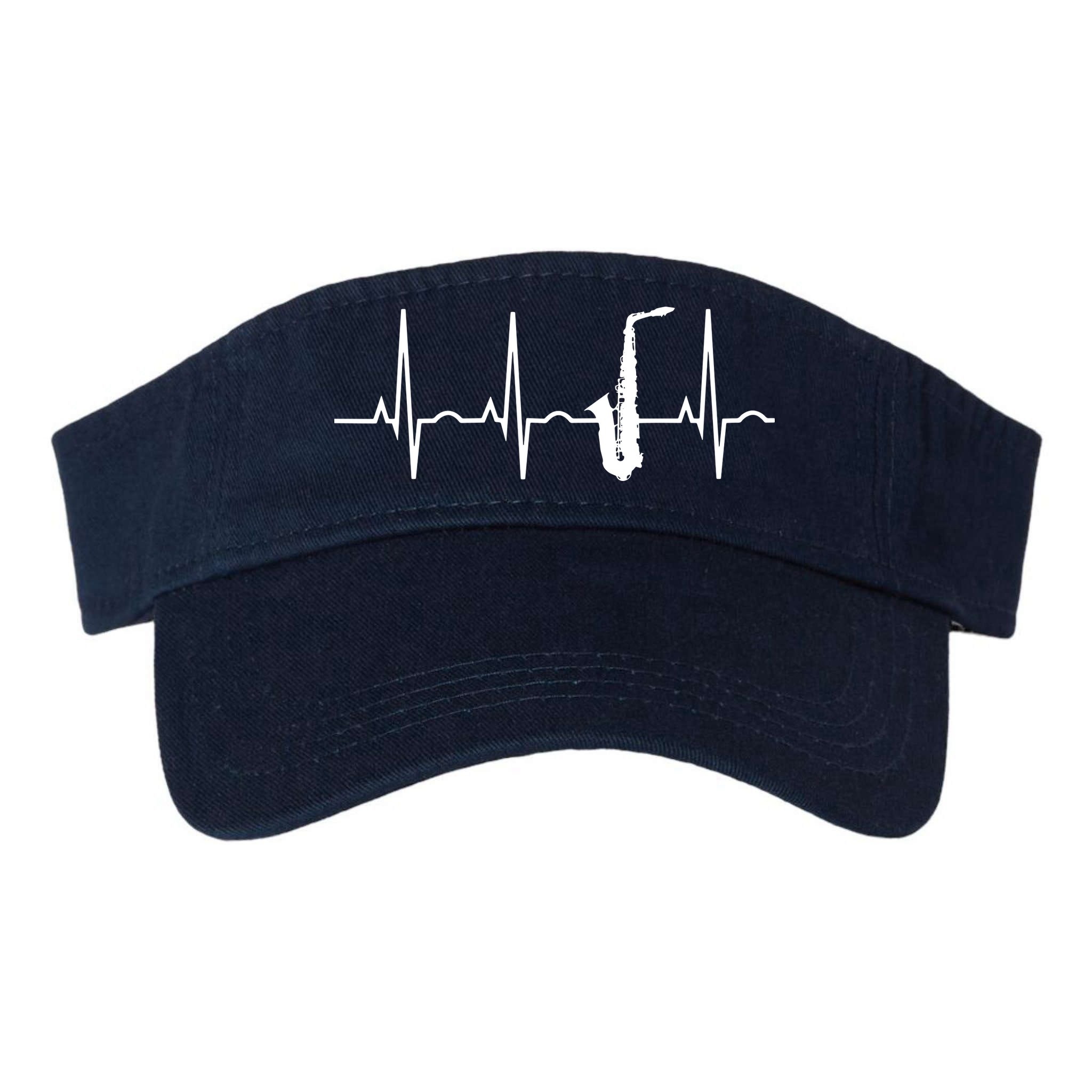 Saxophone Player Shirts Saxophone Heartbeat Visor