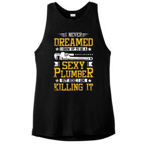 Sexy Plumber Ladies PosiCharge Tri-Blend Wicking Tank