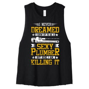 Sexy Plumber Women's Racerback Cropped Tank