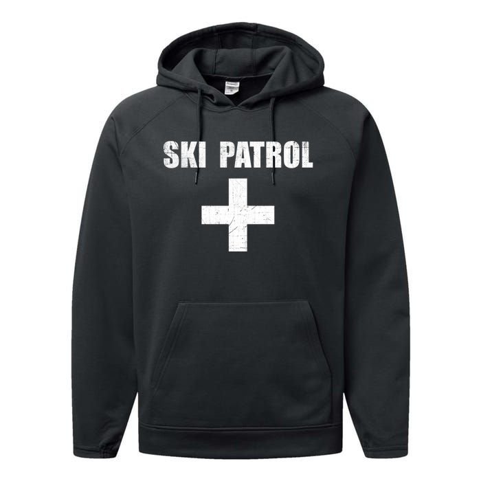 Ski Patrol Skiing First Aid Winter Performance Fleece Hoodie