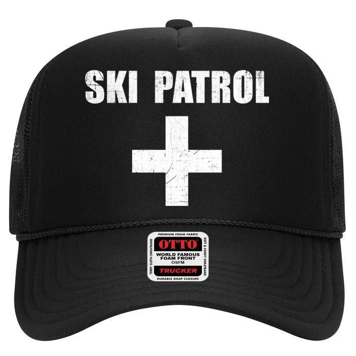 Ski Patrol Skiing First Aid Winter High Crown Mesh Back Trucker Hat