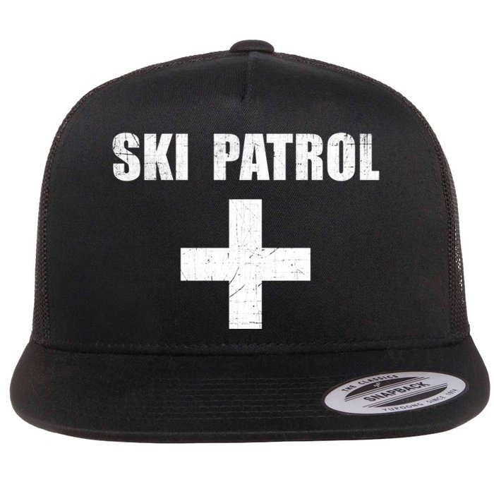 Ski Patrol Skiing First Aid Winter Flat Bill Trucker Hat