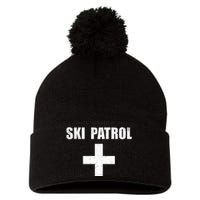 Ski Patrol Skiing First Aid Winter Pom Pom 12in Knit Beanie