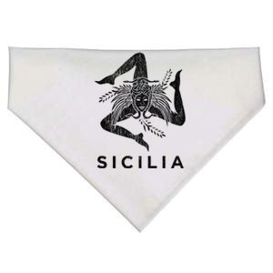 Sicilian Pride Sicilia Sicilian Flag Trinacria Faded Meaningful Gift USA-Made Doggie Bandana