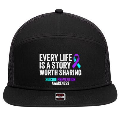 Suicide Prevention Support End The Silence Suicide Awareness 7 Panel Mesh Trucker Snapback Hat