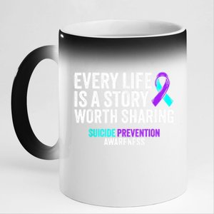 Suicide Prevention Support End The Silence Suicide Awareness 11oz Black Color Changing Mug