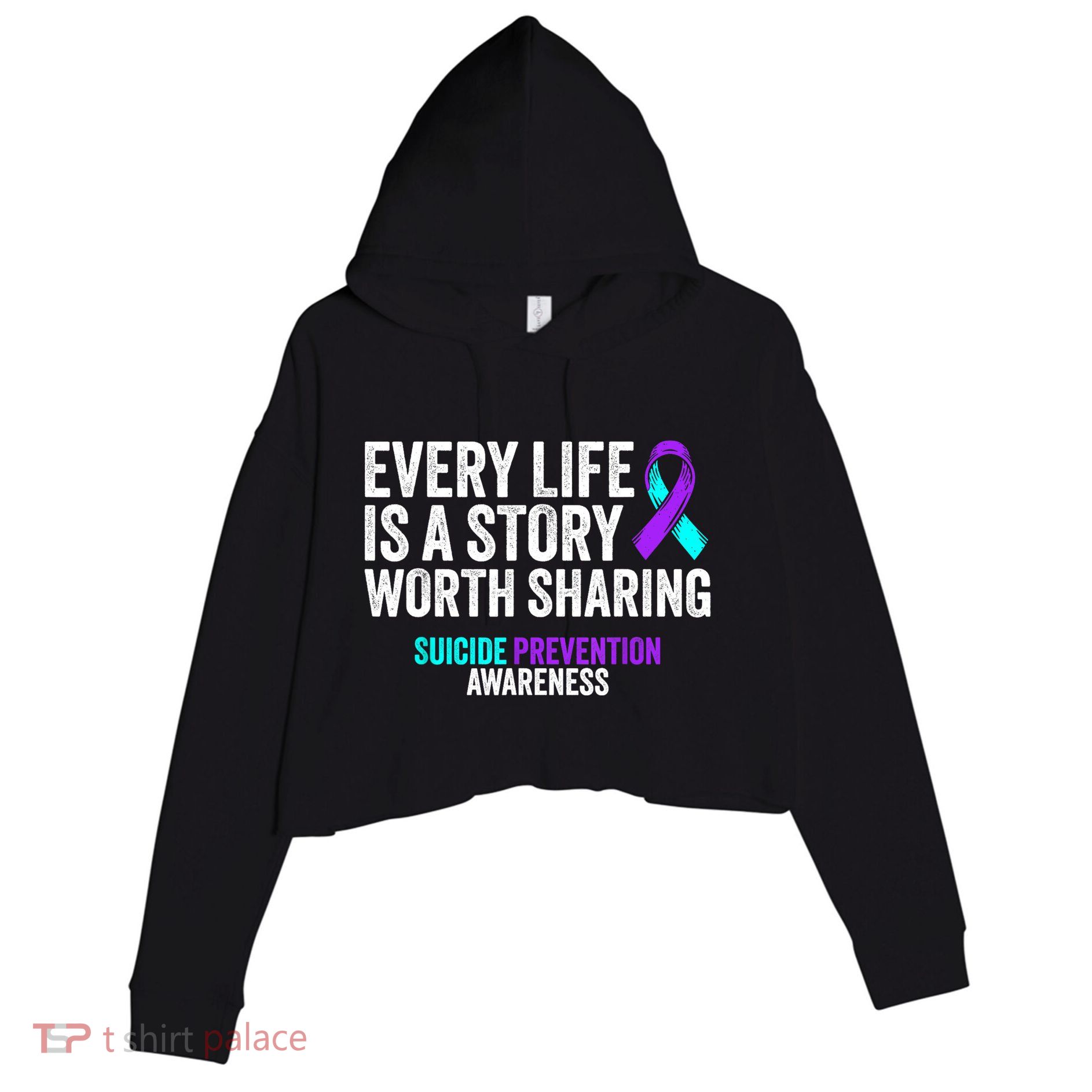 Suicide Prevention Support End The Silence Suicide Awareness Crop Fleece Hoodie