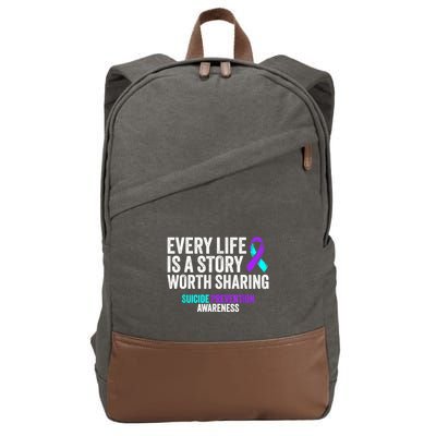 Suicide Prevention Support End The Silence Suicide Awareness Cotton Canvas Backpack