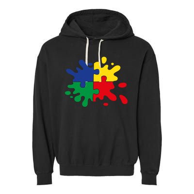 Splash Puzzle Garment-Dyed Fleece Hoodie