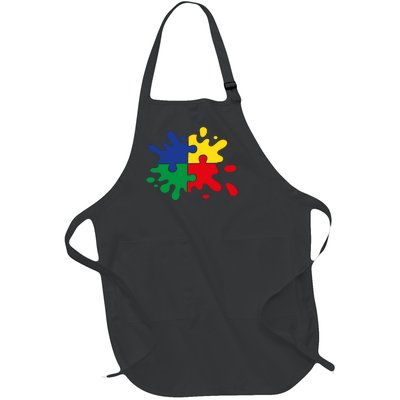 Splash Puzzle Full-Length Apron With Pockets