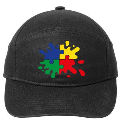 Splash Puzzle 7-Panel Snapback Hat