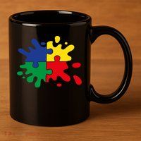 Splash Puzzle 11oz C Handle Ceramic Mug