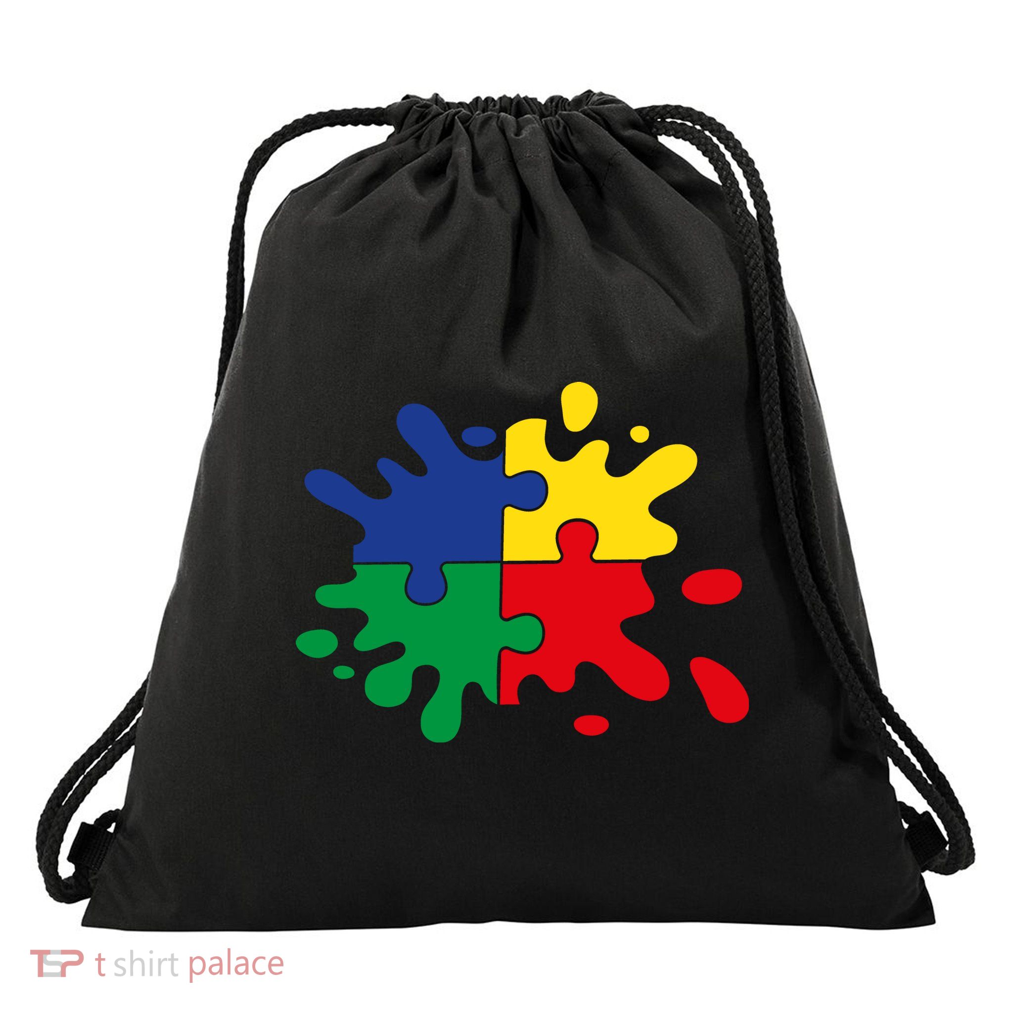Splash Puzzle Drawstring Bag