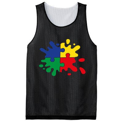 Splash Puzzle Mesh Reversible Basketball Jersey Tank