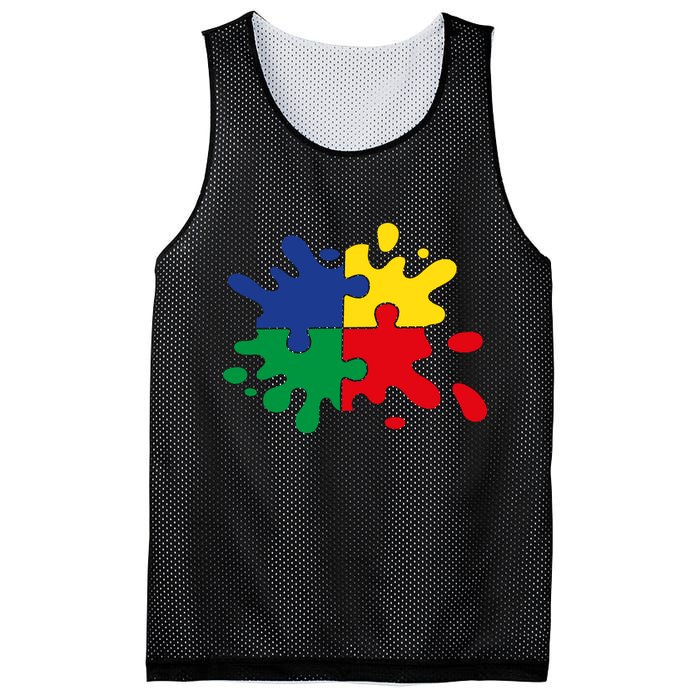 Splash Puzzle Mesh Reversible Basketball Jersey Tank