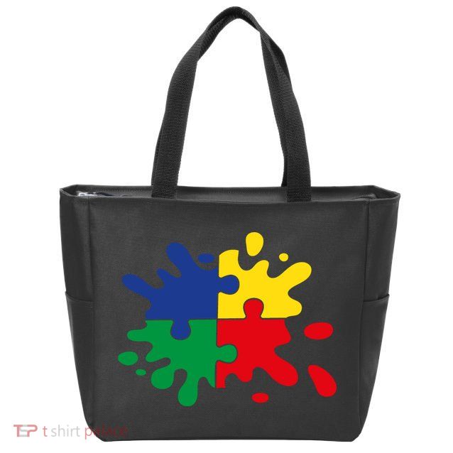 Splash Puzzle Zip Tote Bag