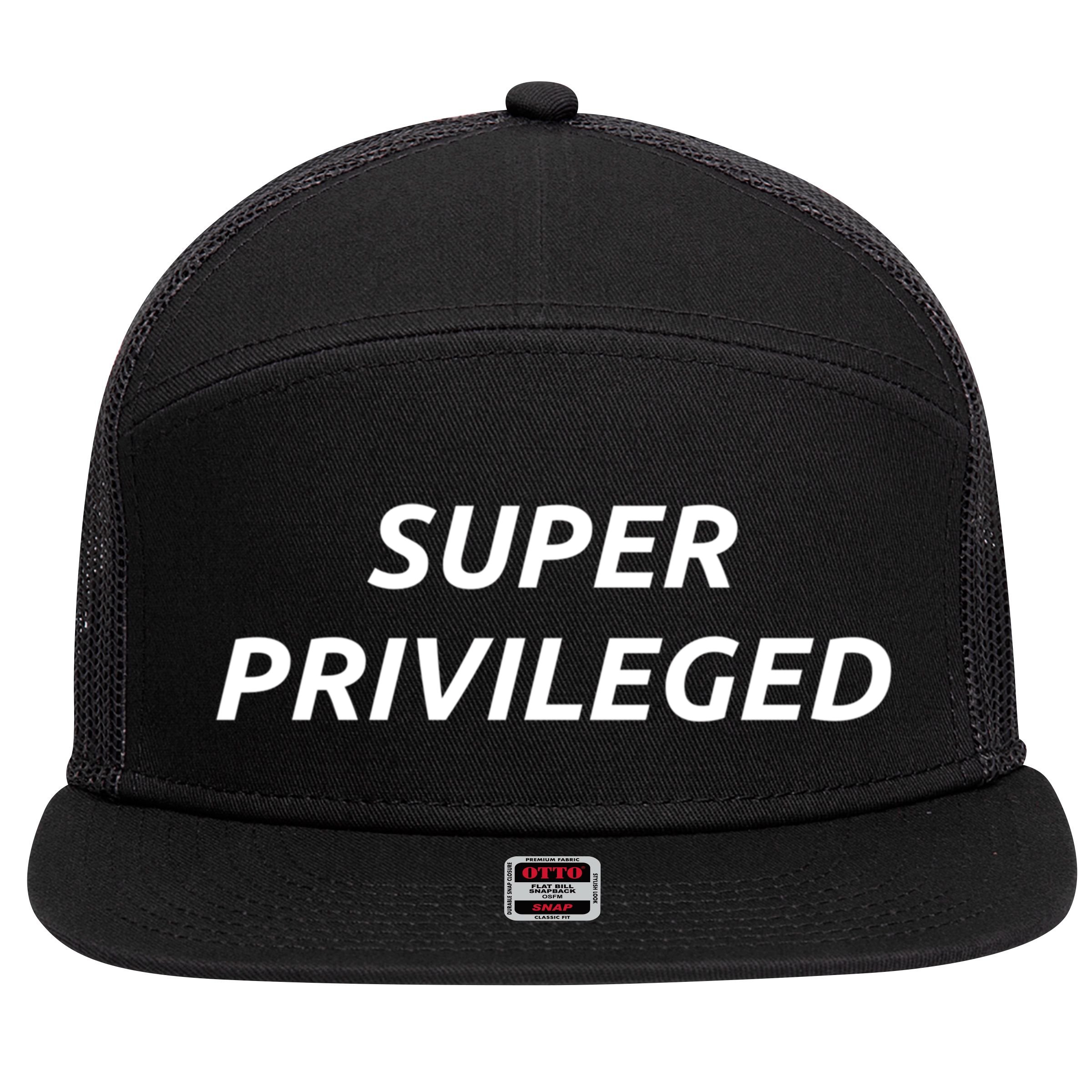 Super Privileged Social Justice Hu Rights Gift 7 Panel Mesh Trucker Snapback Hat