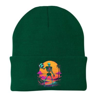 Skeleton Playing Soccer Halloween Costume Kids Knit Cap Winter Beanie