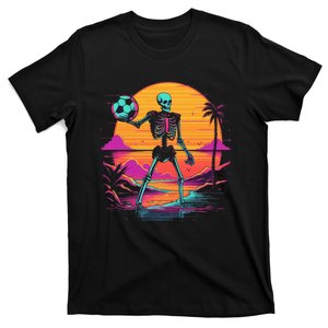 Skeleton Playing Soccer Halloween Costume Kids T-Shirt