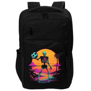 Skeleton Playing Soccer Halloween Costume Kids Impact Tech Backpack