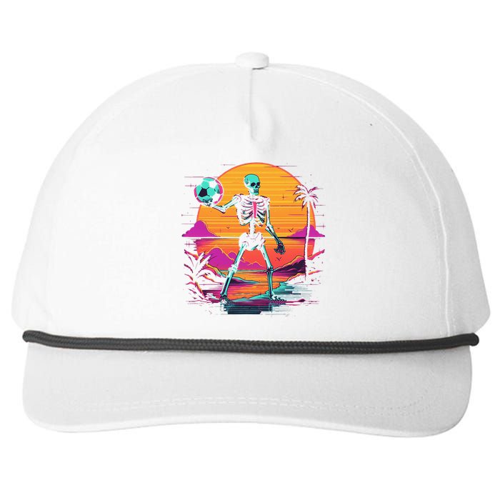 Skeleton Playing Soccer Halloween Costume Kids Snapback Five-Panel Rope Hat