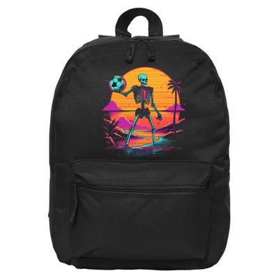 Skeleton Playing Soccer Halloween Costume Kids 16 in Basic Backpack