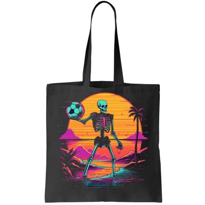 Skeleton Playing Soccer Halloween Costume Kids Tote Bag