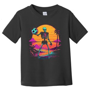 Skeleton Playing Soccer Halloween Costume Kids Toddler T-Shirt