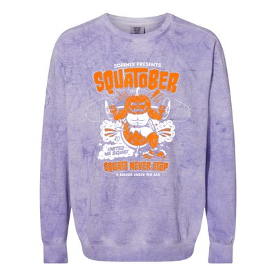 Sorinex Presents Squatober Squats Never Stop Colorblast Crewneck Sweatshirt