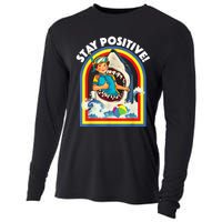 Stay Positive Shark Lover Wildlife Ocean Sea Animal Lover Cooling Performance Long Sleeve Crew