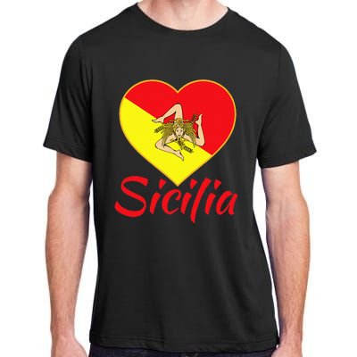 Sicilian Pride Sicilia I Love Sicily Trinacria Adult ChromaSoft Performance T-Shirt