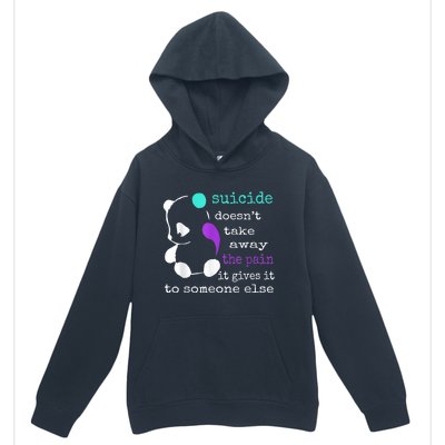 Suicide Pain Semicolon Gift Suicide Prevention Awareness Urban Pullover Hoodie