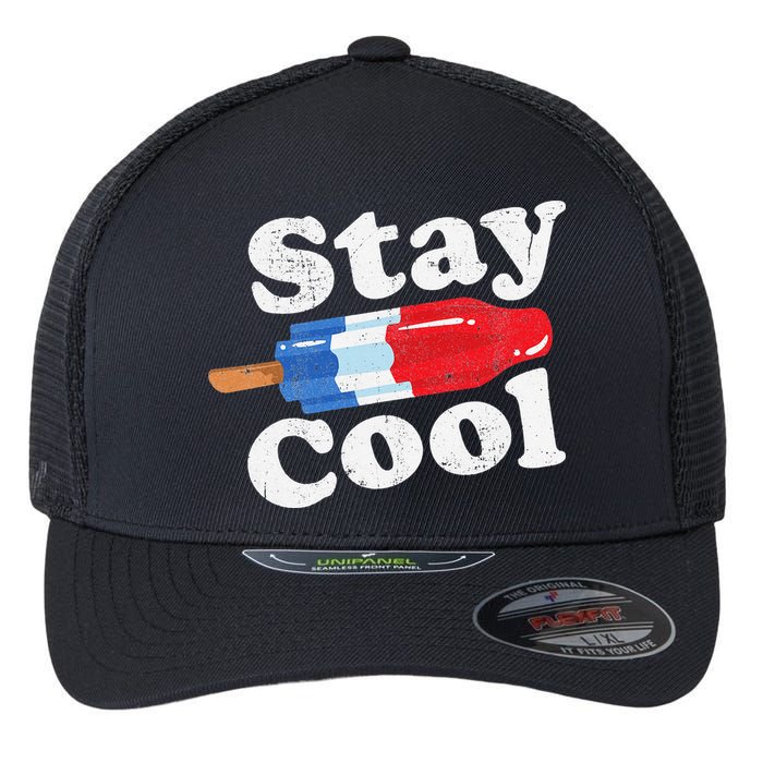 Summer Popsicle Stay Cool Funny Bomb Retro 80s Pop Gift Flexfit Unipanel Trucker Cap