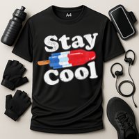 Summer Popsicle Stay Cool Funny Bomb Retro 80s Pop Gift Cooling Performance Crew T-Shirt