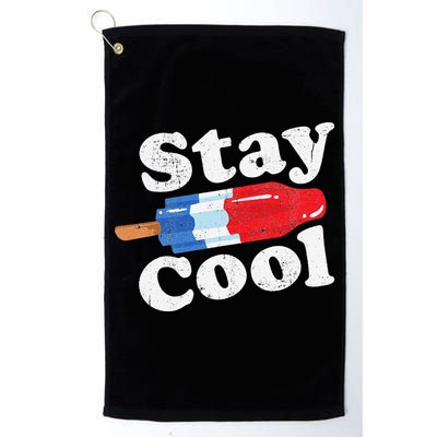 Summer Popsicle Stay Cool Funny Bomb Retro 80s Pop Gift Golf Towel