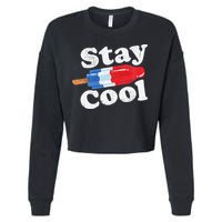 Summer Popsicle Stay Cool Funny Bomb Retro 80s Pop Gift Cropped Pullover Crew
